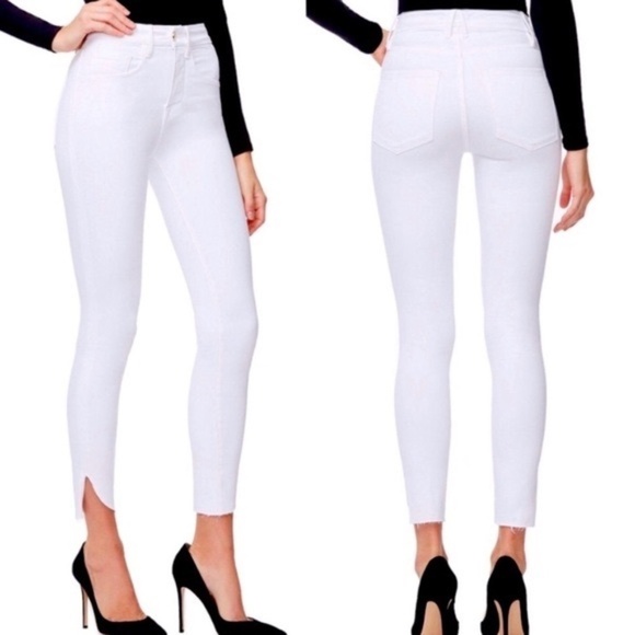 GOOD AMERICAN Good Legs Cropped White Skinny Jeans - Picture 1 of 16